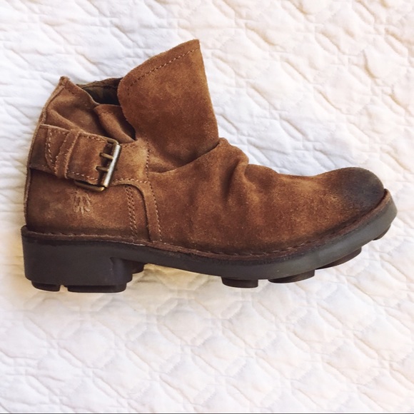 New Fly London Neba Bootie Ankle Boot Buckle Suede - Picture 2 of 6